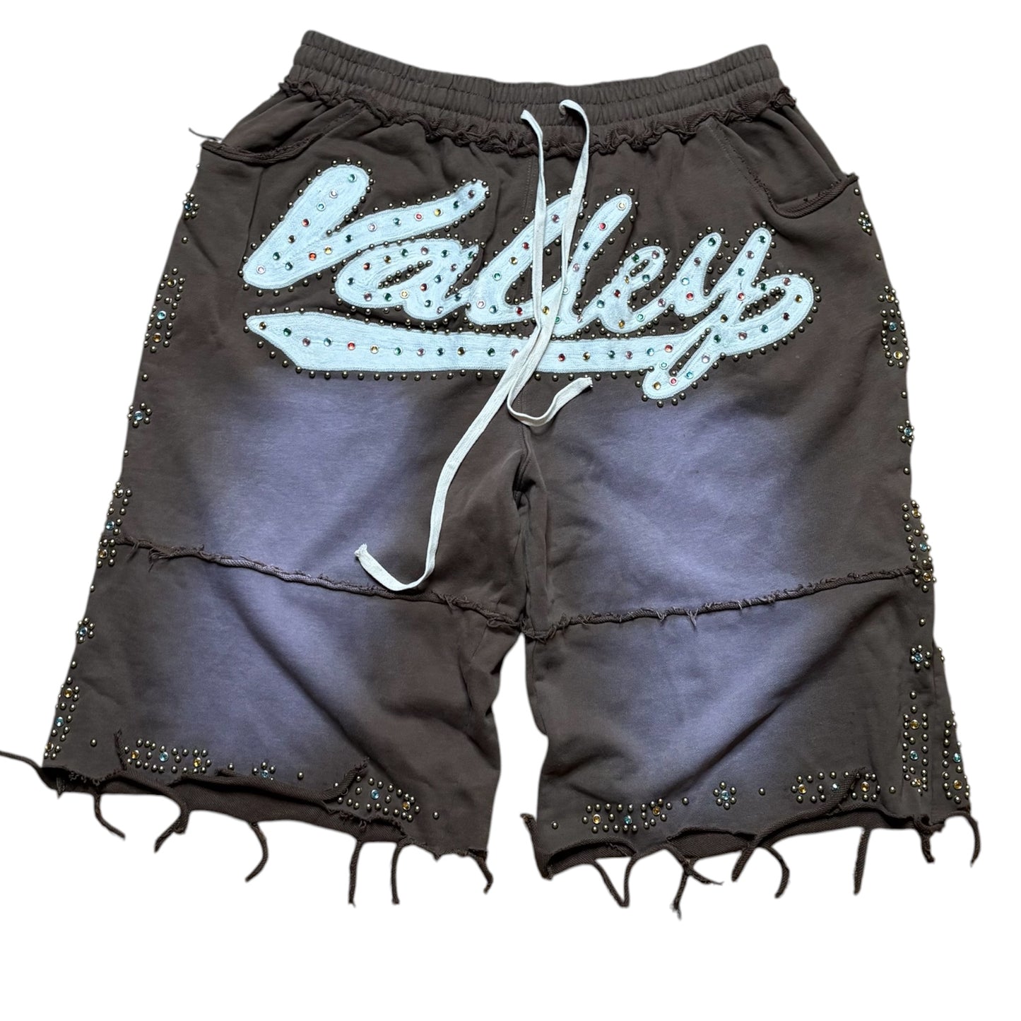 Vale Jeweled Sweat Shorts Brown