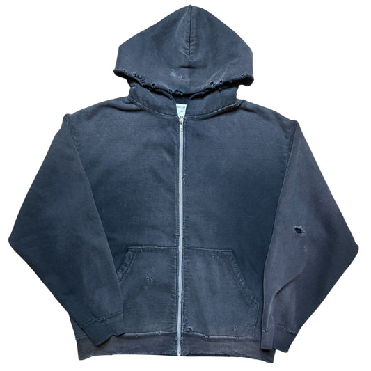 Vintage Distressed Zip Up Hoodie